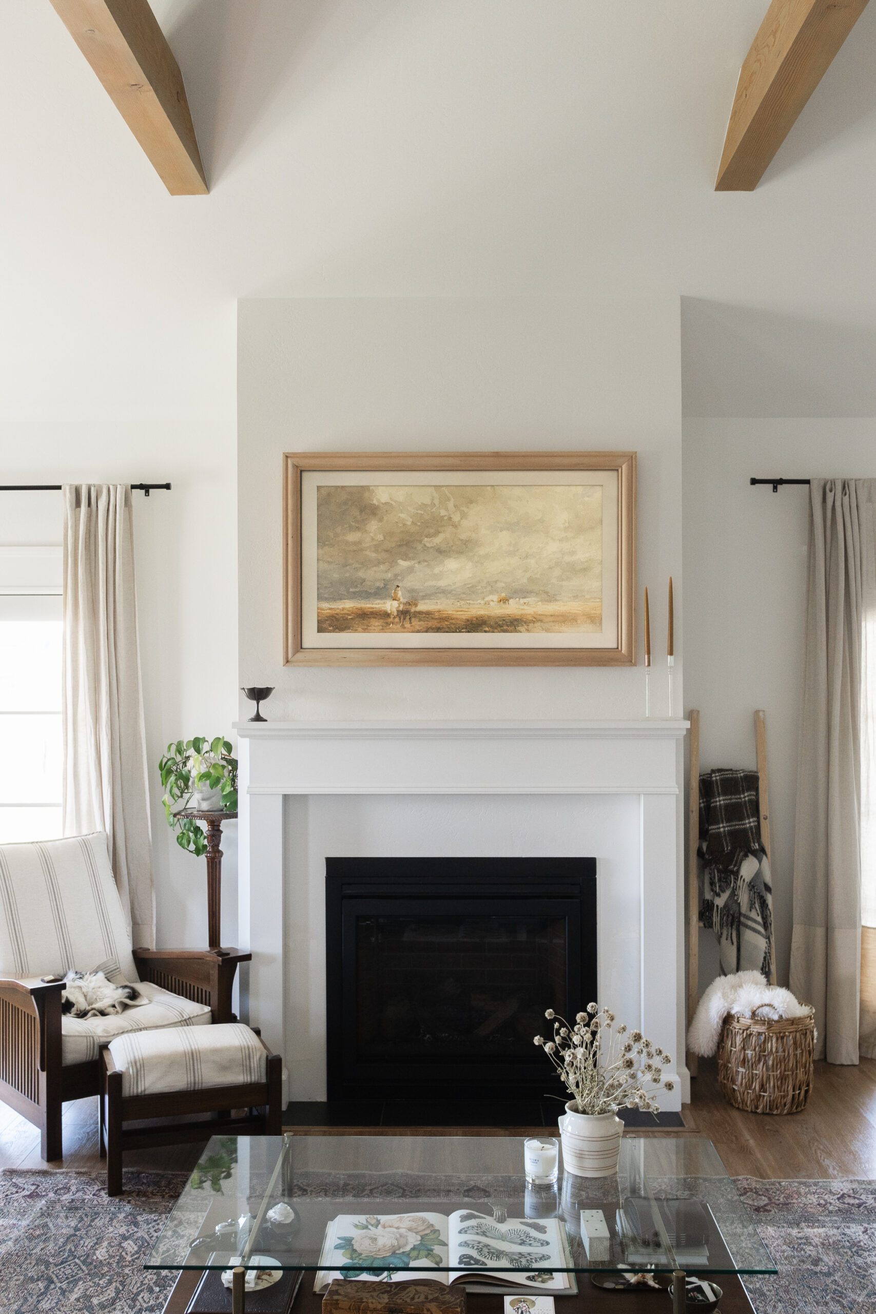 how to mount a Samsung Frame TV above a mantle that makes sense from a design and function perspective